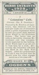 1928 Ogden's Derby Entrants #7 Celandine Colt Back